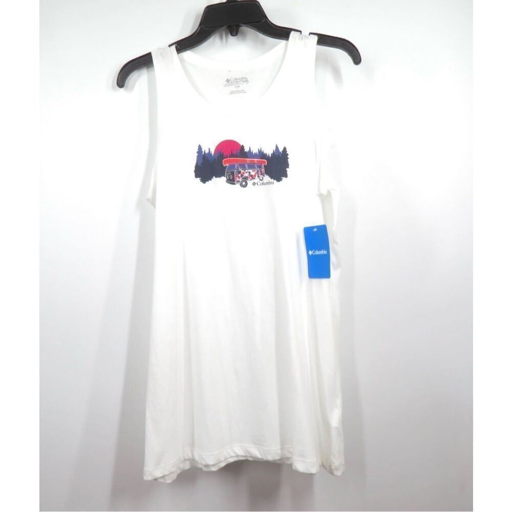 Columbia Bluff Mesa Tank Top Van Life Graphic White L NWT
